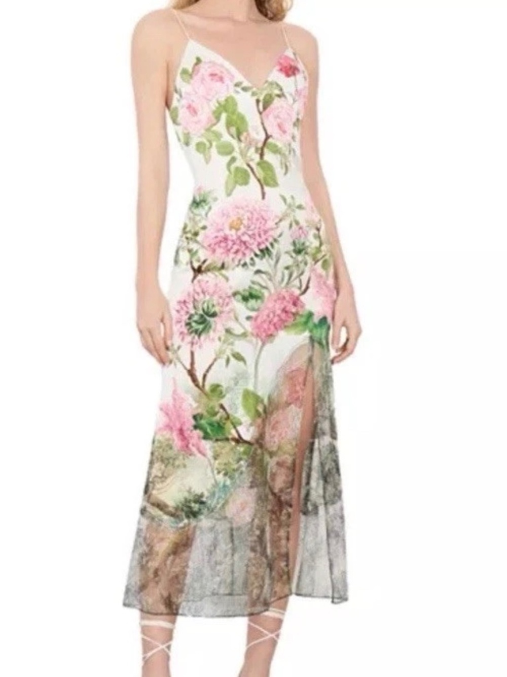 Alice & Olivia Floral Julietta Cutaway Lace MIDI  Dress NWT MSRP $495 Sz 6